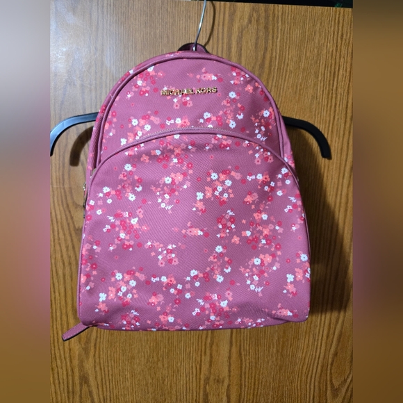 Michael Kors Pink Floral Backpack - Picture 1 of 7